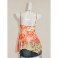 thumbnail image 2 of Orange Floral Print Camisole Tank Top With Tie Front And Spaghetti Straps, 2 of 8