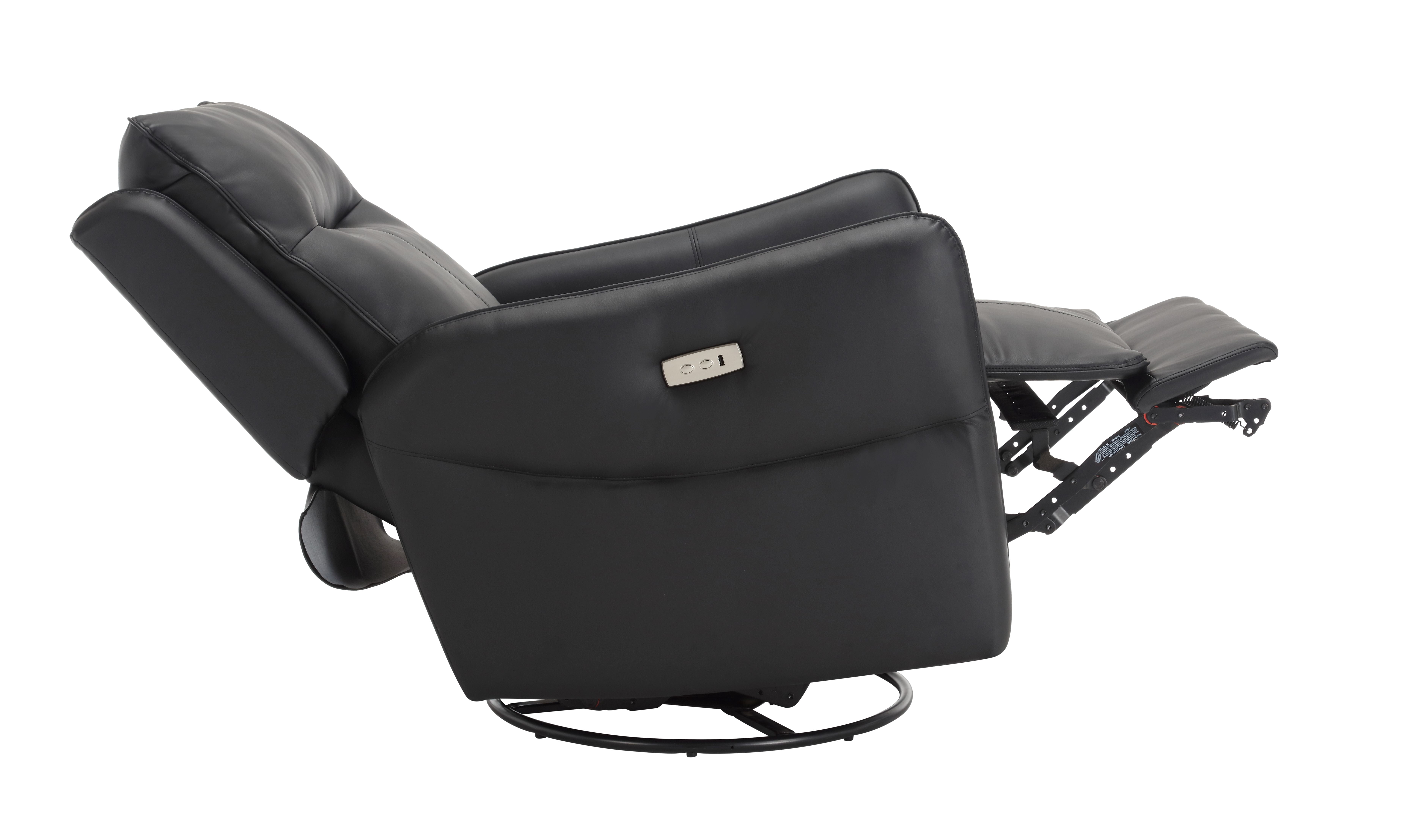 MINCETA Power Recliner Chairs,Modern Upholstered 270 Swivel Nursery Rocker Glider Recliner for Living Room,PU Leather in Black