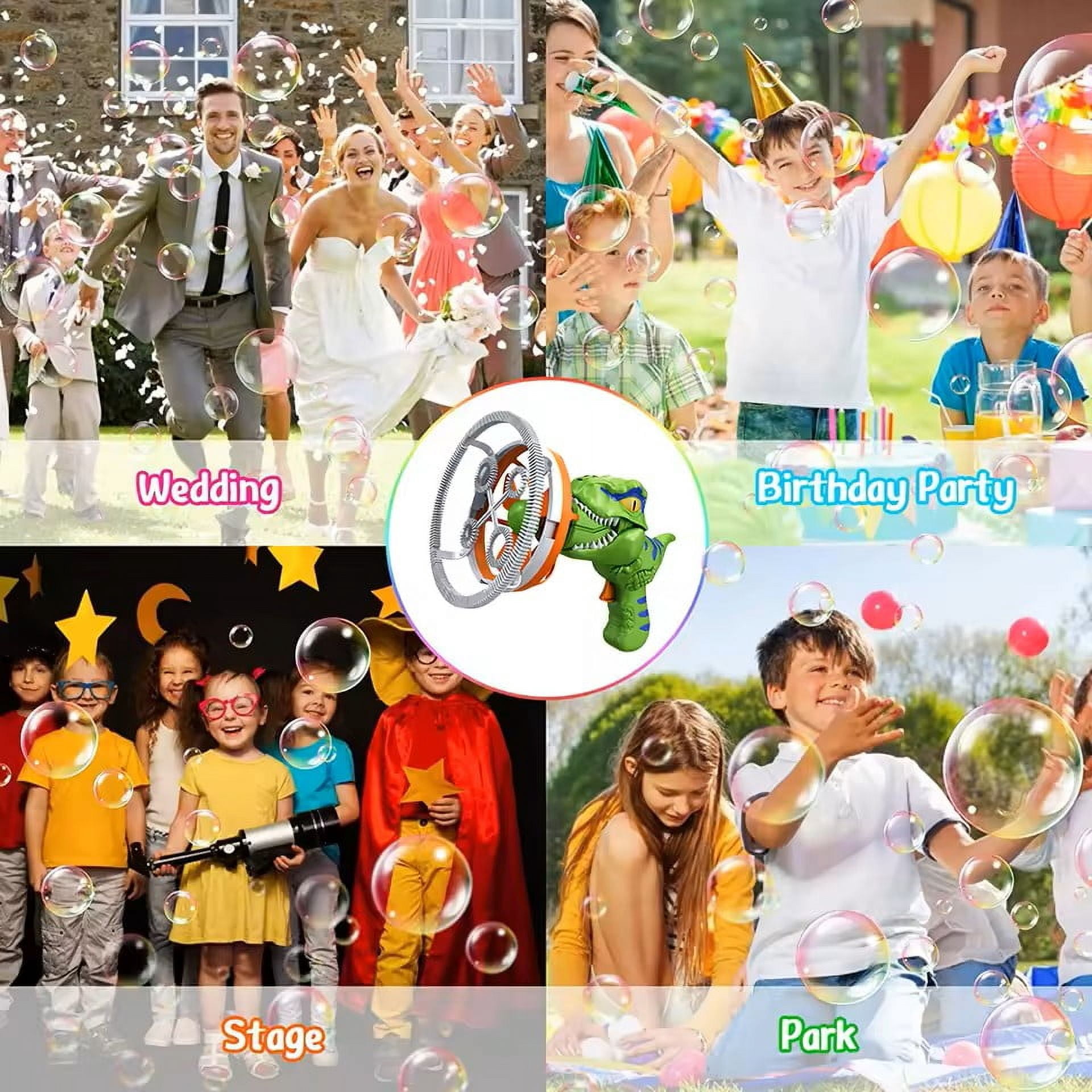 Dinosaur Bubbles Machine Automatic Bubble Blower with Solution for Kids Outdoor Play Party Gifts