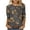 Brown, variant on LEAVINGSUO Women's Plus Size Round Neck Long Sleeve Women's Fashion Printed Loose T-Shirt 3/4 Sleeves Blouse Round Neck Casual Tops
