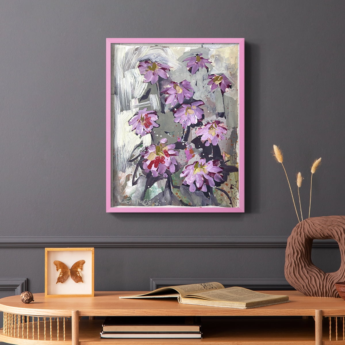 Zinnia II Framed Print - Solid Wood in Single Picture Frame Solid Wood 2 Framed Print