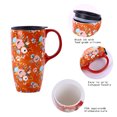 thumbnail image 6 of Topadorn Ceramic Mug with Lid and Handle Coffee Cup, 17oz., 6 of 8
