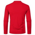 thumbnail image 4 of Inglocry Men's Henley Shirt - Long Sleeve Solid Color Cotton Henley Thermal Shirt - Undershirts for Men Red L, 4 of 5