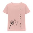 thumbnail image 4 of ChaoHeng Womens Summer O-Neck Tops Clearance Fashion Woman Round Neck Short Sleeve Blouse T-Shirt Printing Loose Tops,Deals of the Week, 4 of 4