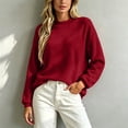 thumbnail image 5 of Iroehba Fleece Womens Tops Solid Reversible Long Sleeve Mock Neck Sweatshirt, with Regular Cut and Drop Shoulder, Dressy Casual and Stylish, 5 of 9