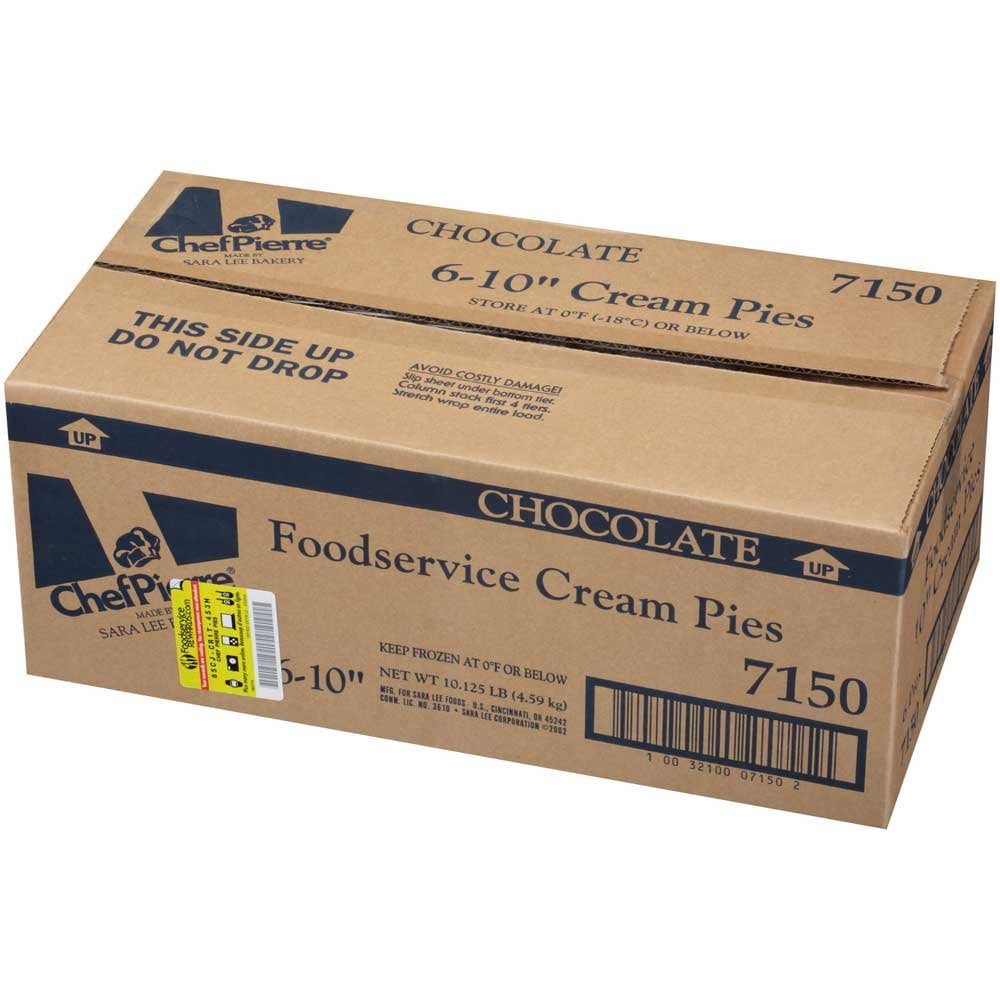 Sara Lee Chef Pierre Traditional Chocolate Cream Pie, 10 inch -- 6 per case.