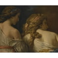 thumbnail image 2 of Louis-Jean-François Lagrenée 18x15 Gold Ornate Wood Frame and Double Matted Museum Art Print Titled - Two Nymphs, 2 of 4