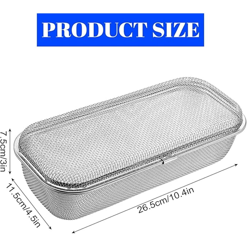 Dishwasher Chopstick Basket for Small Items, Stainless Steel Utensil Holder for Dishwasher with Mesh Design, Replacement Silverware Organizer (10.4" L x 4.5" W x 3" H)