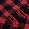 thumbnail image 4 of REGALWOVEN Chenille Throw Blankets with Fringe Tassel, Plaid Velvety Soft Throws  for Couch Sofa Chair Bed Living Room Black and Madder Throw, 4 of 8