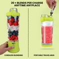 thumbnail image 3 of Total Chef Portable Blender 20 oz (600 mL), USB Rechargeable, Neon Green, 3 of 8