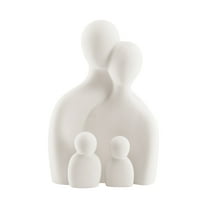 Danya B. Hans Cream Abstract Nesting Three Piece Family of 4 Decorative Accent Matte Ceramic Sculpture Figure Set