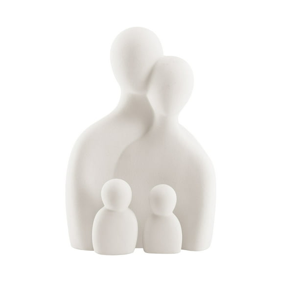 Danya B. Hans Cream Abstract Nesting Three Piece Family of 4 Decorative Accent Matte Ceramic Sculpture Figure Set