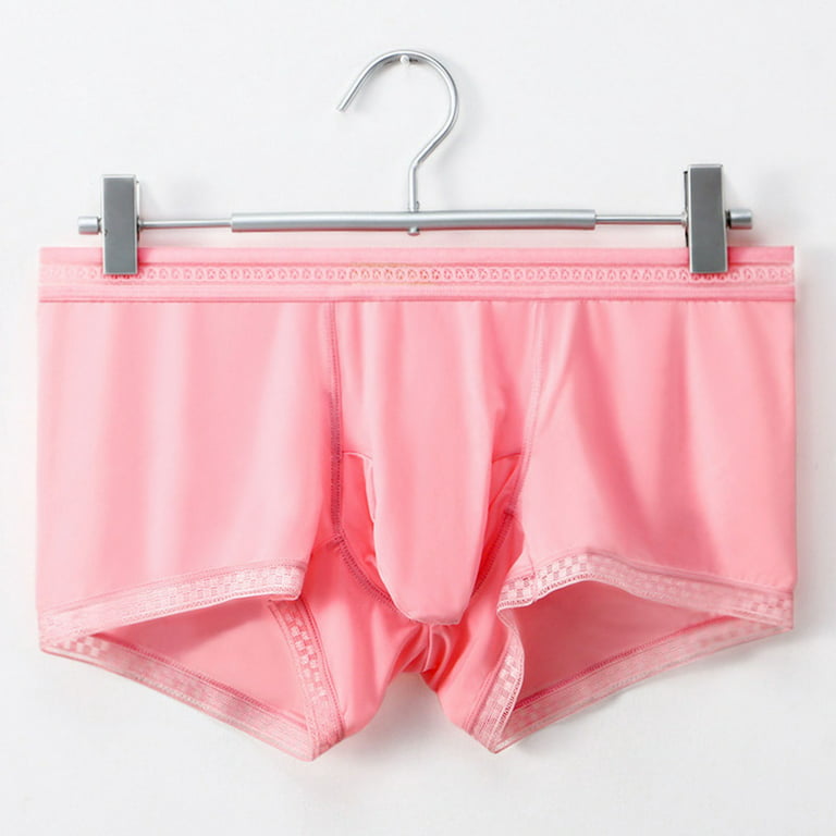 Vedolay Underwear Men Stretchy Underwear Bikini Comfort T-Back Solid Pouch  Panites,Pink 3XL 