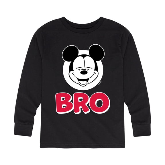Disney Jr. Mickey & Friends - Sibling Tee - Mickey Bro - Youth Long Sleeve Graphic T-Shirt
