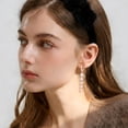 thumbnail image 5 of APSVO 18K Rose Gold Plated Drop Earrings for Women CZ Lightweight Hypoallergenic Post Dangle Earrings Prom Wedding Birthday Graduation Jewelry Gifts Teen Mom Bride Bridesmaid Girlfriend Wife, 5 of 7