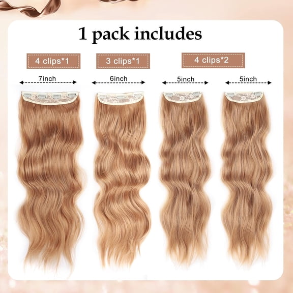 WEIF-Clip in Hair Extensions for Women 20 Inch Copper Red Hair Extension Long Wavy Hair Extension Thick Hairpieces Long Clip in Hair Extensions(20INCH, 30/44B)