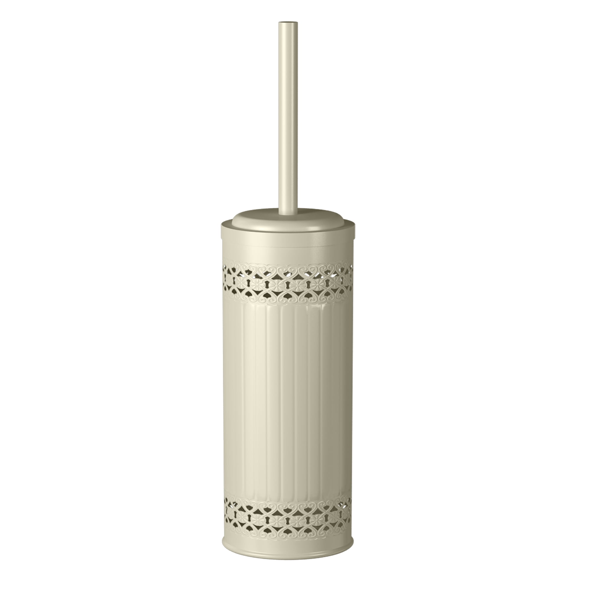 nu steel Laser Cut Ivory Toilet Brush Holder with Lid
