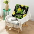 thumbnail image 2 of Summer Lemon Floor Pillow&nbsp;- 22x22 Inch Square Meditation Cushion, Dutch Velvet, Fresh Citrus Floral Design for Balcony & Lounge, 2 of 5