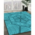 thumbnail image 3 of Ahgly Company Machine Washable Indoor Rectangle Transitional Bright Turquoise Blue Area Rugs, 2' x 5', 3 of 7