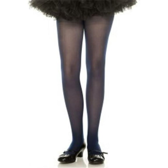 Girls Opaque Tights, Navy - Small