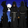 thumbnail image 3 of Albornoz de sacerdote, fraile medieval, capucha, monje renacentista, disfraz de monje con capucha, 3 of 5