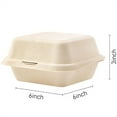 thumbnail image 2 of Scheam 20 Pcs Disposable Take Out Containers Biodegradable Paper Pulp Cake Packing Box Portable Clamshell Food Container Square Compostable Tray with Lid for Lunch Picnic Party (Beige), 2 of 7