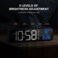 thumbnail image 2 of Graflsoa Dual-Purpose LED Music Wall/Desk Clock with Voice Control, Dual Alarm, Snooze, Weekend Mode, Built-in Lithium Battery, Black/Silver Options, 2 of 6
