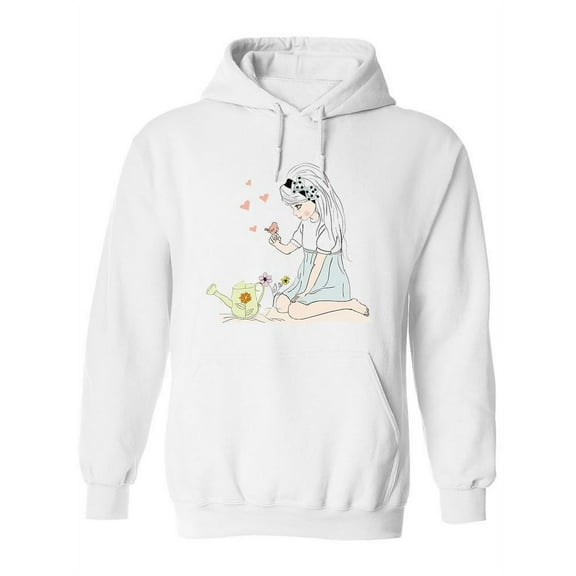 A Cute Girl And Bird  Hoodie Women -Image by Shutterstock, Female Small