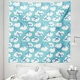 thumbnail image 1 of Airplane Tapestry, Boy Playroom Pattern with Blue Aircraft Silhouettes, Fabric Wall Hanging Decor for Bedroom Living Room Dorm, 5 Sizes, Turquoise White Blue, by Ambesonne, 1 of 1