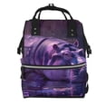 thumbnail image 1 of Disketp Purple Hippo In Water Mochila de Pañales de Gran Capacidad con Múltiples Bolsillos, Mochila de Viaje Multifuncional para Bebé, Unisex, Moderna y Resistente, 1 of 6
