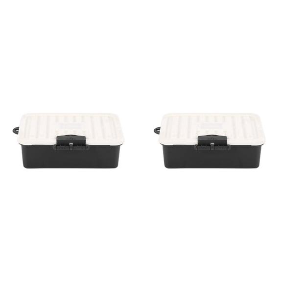 2Pcs Plastic RC Car Storage Box Decoration Tool for TRX4 Axial SCX10 90046 D90 1/10 RC Crawler Accessories,Black