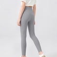 thumbnail image 5 of IFNWSV Girls Yoga Pants Solid High Waisted Stretchy Slim Fit Ankle Length Tights for Active Everyday Wear Gray 5-6 Years, 5 of 5