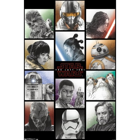 24X36 Star Wars: The Last Jedi - Grid Wall Poster, 24" x 36"