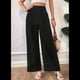thumbnail image 4 of Pantalones de Mujer con Cintura Elástica Fruncida, Pierna Recta, Tiro Alto y Largos. Negro L, 4 of 8