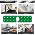 thumbnail image 6 of Coolnut White Green Polka Dot 2PCS Faucet Absorbent Mat Kitchen Faucet Sink Splash Guard Microfiber Cloth Faucet Splash Catcher Water Absorbent Mat, Faucet Mat for Kitchen Sink 14x5in, 6 of 7