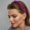 thumbnail image 3 of Unique Bargains Velvet Knotted Headbands Hairband for Women 1.2 Inch Wide Dark Pink, 3 of 7
