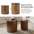 thumbnail image 7 of Tina's Home Round Nesting Side Table Set of 2, Modern Coffee Table Set for Living Room, Bedroom, Small Spaces, Walnut, 7 of 7