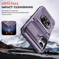 thumbnail image 4 of For Apple iPhone 16 Plus Phone Case with Finger Ring Holder Kickstand, Card Slots，Heavy Duty Shockproof Rugged Protective Working with Magnetic Car Phone Mount,Purple,For iPhone 16 Plus, 4 of 7