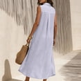thumbnail image 7 of Summer Dress for Women with Patch Pockets Sleeveless Button-Down Casual Shirt Dress, 7 of 7