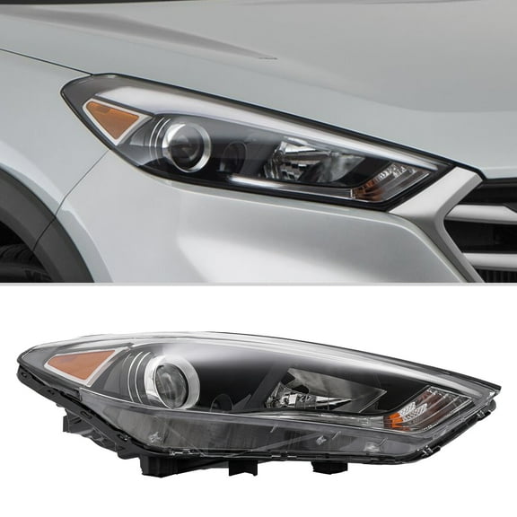 Miumaeov For 2016-2018 Hyundai Tucson Halogen LED Headlight Headlamp w/Bulb Right Passenger