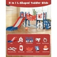 thumbnail image 3 of KORIMEFA 8 in 1 Toddler Slide, Kid Slide for Toddlers Age 1-3 with Ring Toss, Basketball Hoop, and Telescope, Indoor Outdoor Slide Toddler Playset Toddler Playground, 3 of 19