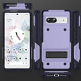 thumbnail image 7 of Allytech Google Pixel 7A Case + 3Pcs Google Pixel 7A Screen Protector, Heavy Duty Protective Shockproof Kickstand Case Cover for Google Pixel 7A 5G 6.1" - Lightpurple, 7 of 7
