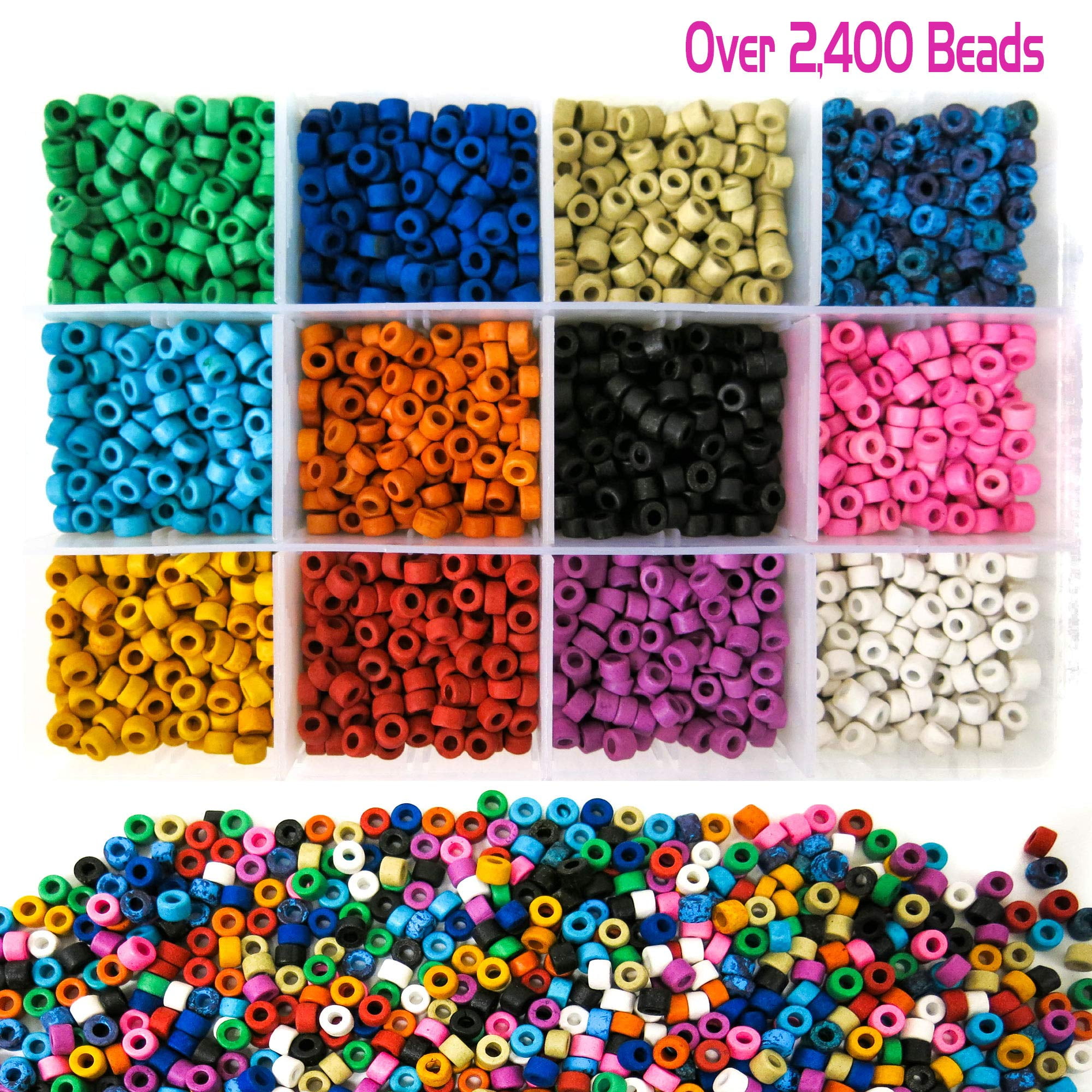 Over 8,000 Ceramic Seed Beads for Jewelry Making with 3 Free Stretch