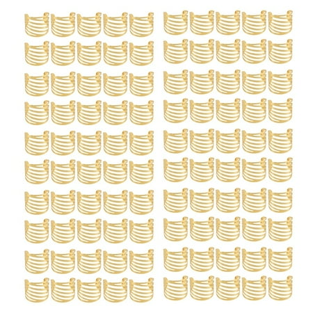 

100Pcs Hotel Napkin Ring Napkin Holder Napkin Buckle Christmas Wedding Party Gold Napkin Circle Dinner Table