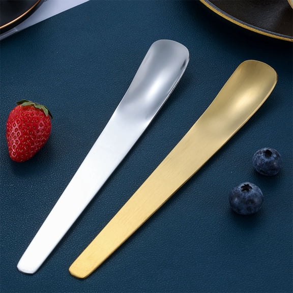 STOBOK 2Pcs Condiment Spoons Stainless Steel Assorted Color Serving Desserts Coffee Shop