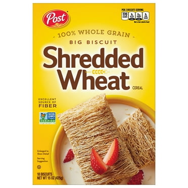 Shredded Wheat Big Biscuit, AIF4 Whole Grain, Non-Gmo, Heart Healthy Breakfast Cereal, 15 Oz
