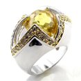 thumbnail image 1 of Reverse Two-Tone Brass Ring with AAA Grade CZ, Topaz - Size 9, 1 of 1