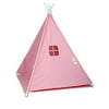 e-Joy 6 Indoor Indian Playhouse Toy Teepee Play Tent for Kids Toddlers Canvas Teepee With Carry Case (PINK)