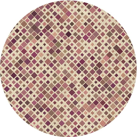 

Ahgly Company Indoor Round Patterned Cherry Red Area Rugs 6 Round
