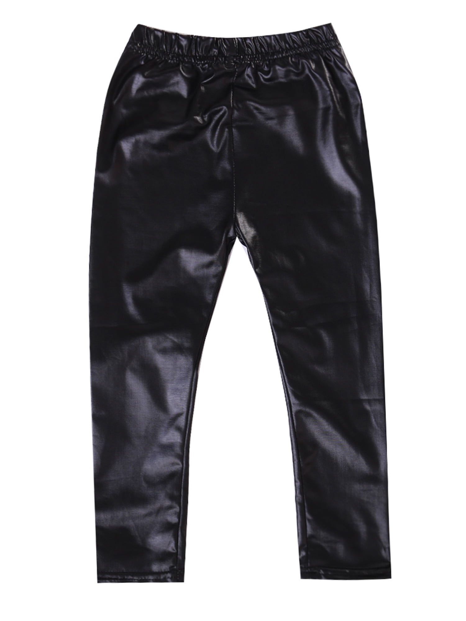 kids black leather pants